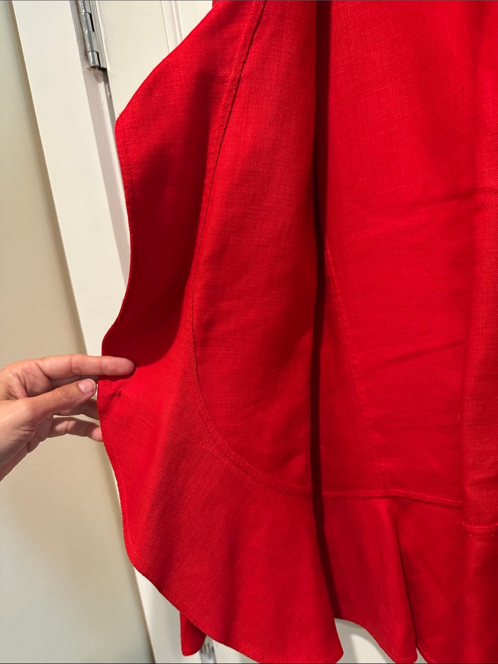Anne Klein Red Ruffle Front Jacket - Picture 8 of 10